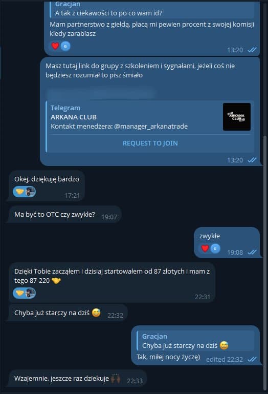 Opinia lub wynik ze społeczności Arkana Trade